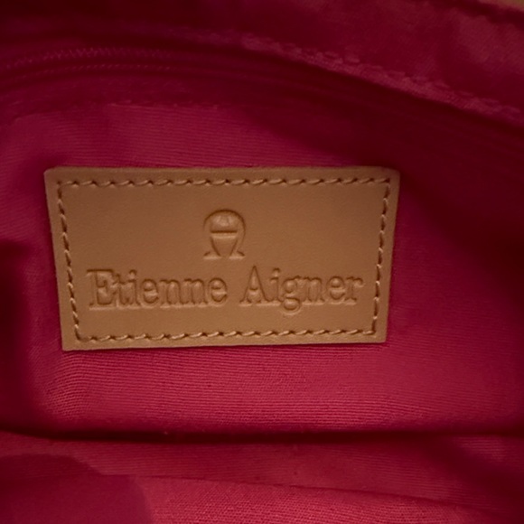 Etienne Aigner Black Linen feel and Tan details Crossbody Bag. Cute little bag! - Picture 2 of 4